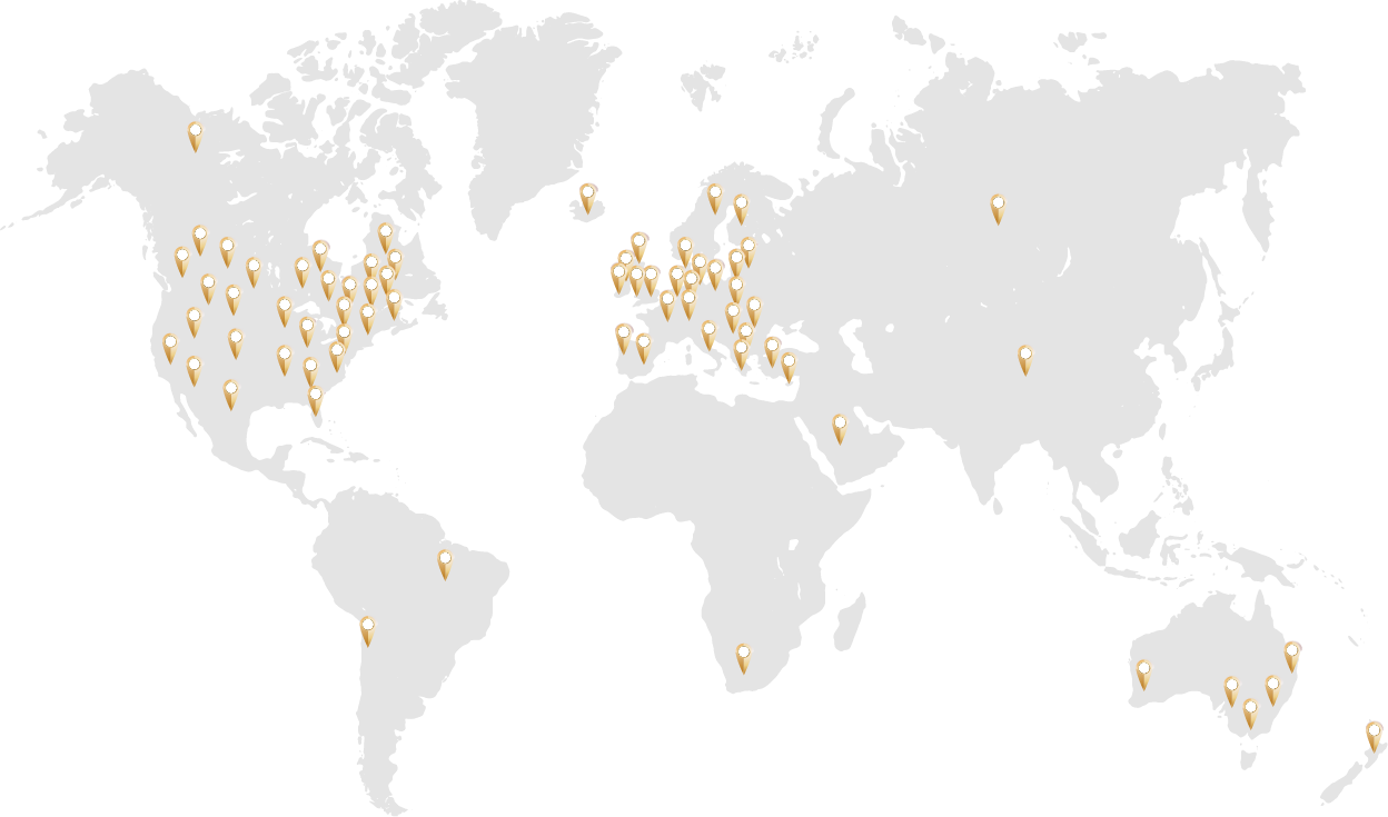 We have customers worldwide! Map showing customer locations of The Saddle Bank