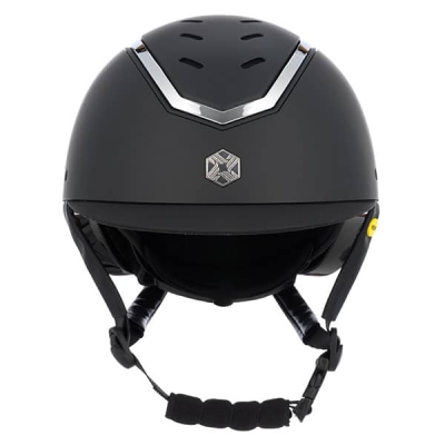Image of Charles Owen EQX Kylo 2025 Riding Hat Black Matte/Silver With MIPS