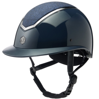 Image of Charles Owen EQX Kylo Riding Hat Navy Gloss/Pewter Wide Peak