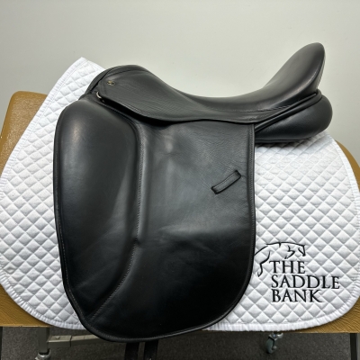 Image of 18 inch Pony Cob Horse Dual Flap Dressage Black Wide