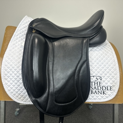 Image of 17.5 inch Pony Cob Horse Monoflap Dressage Black Wide