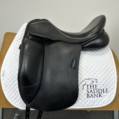 Image of 17.5 inch Ideal Suzannah Monoflap Dressage Black Medium Wide