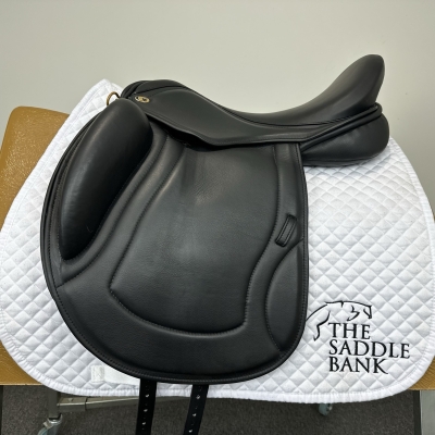 Image of 17 inch Chunky Monkey Galaxy Dressage Monoflap Black Extra Wide